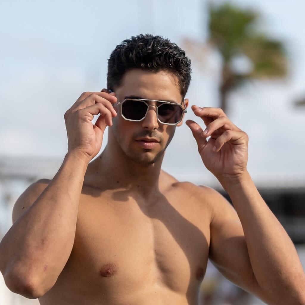 Gafas de sol Tulum negro y plata